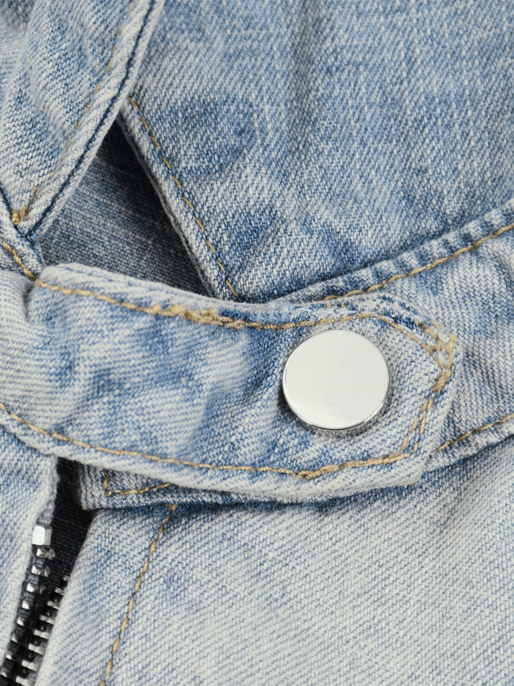 Unisex Vintage Wash Full-Zip Denim Jacket