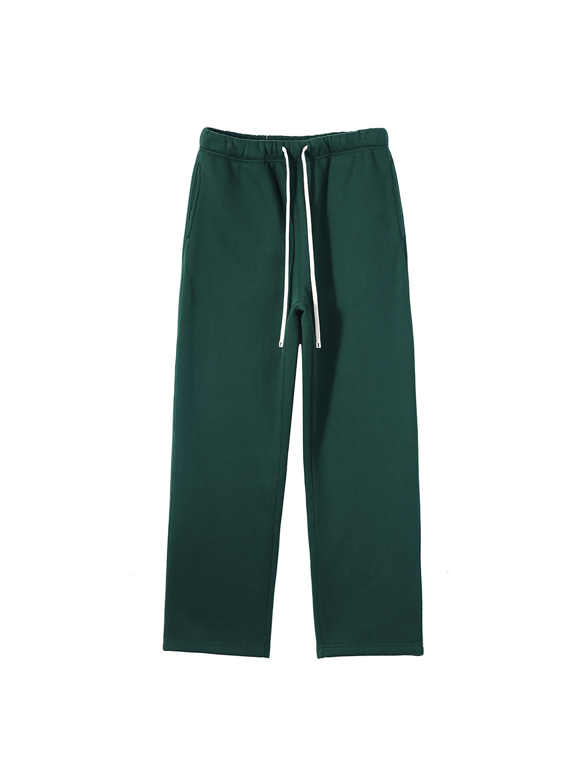 Unisex Solid Colour Fleece Straight-Leg Pants