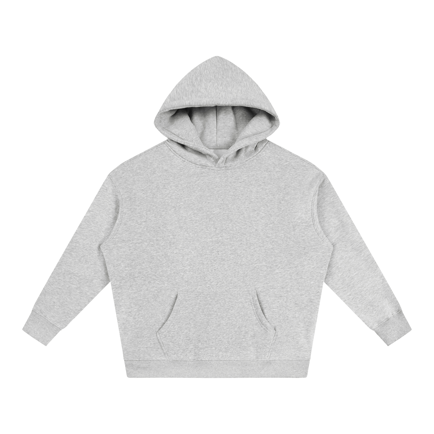 Unisex Oversize Fleeced Hoodie – Flower Grey front