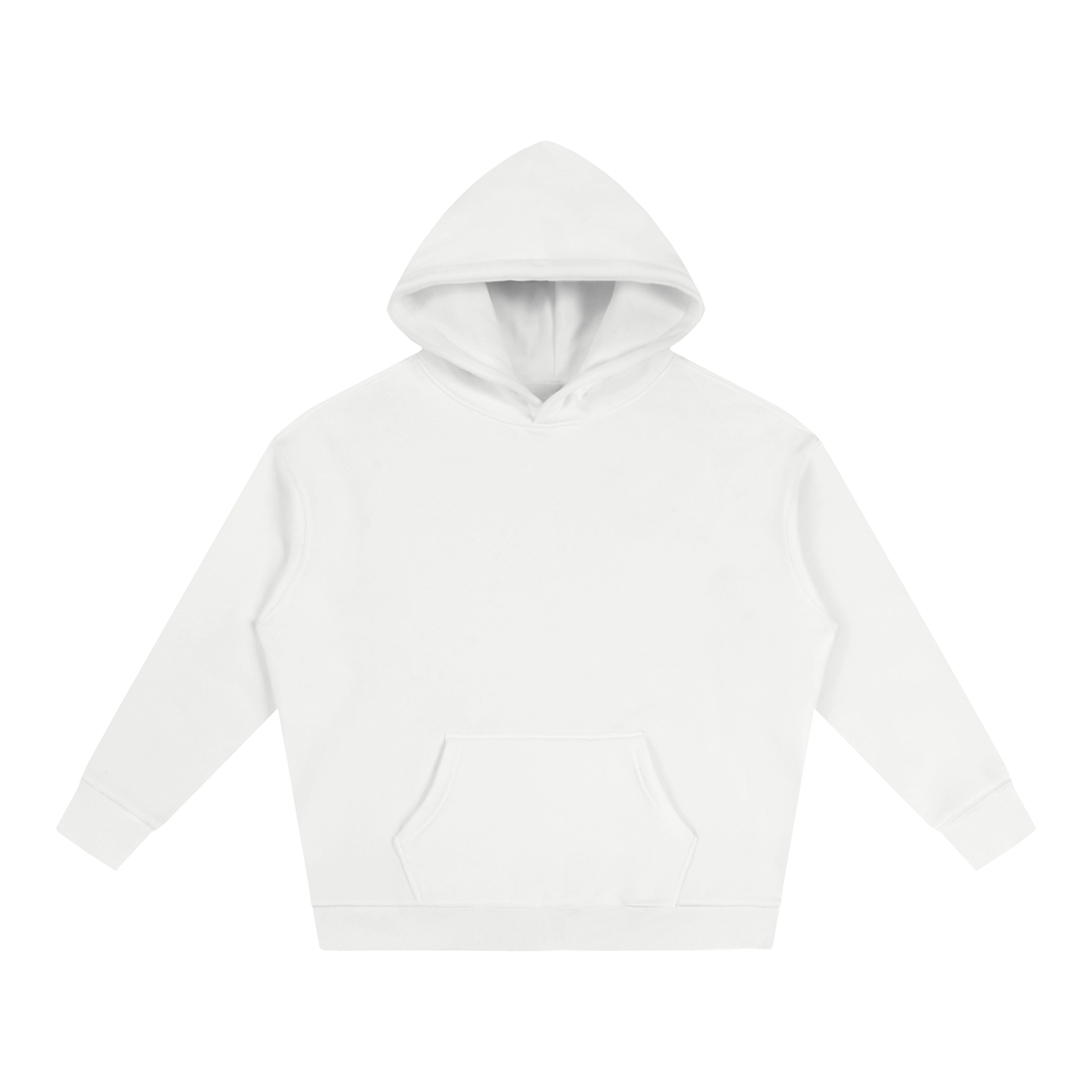 Unisex Oversize Fleeced Hoodie – White front