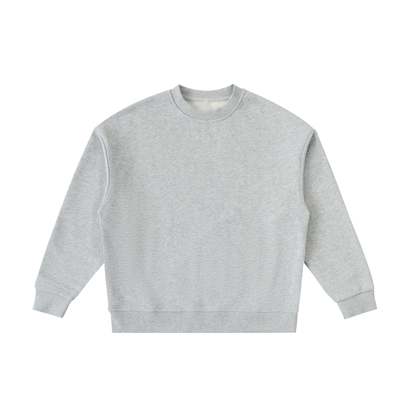Essential Fleece Kids’ Crewneck Sweatshirt in Flower Grey — front view