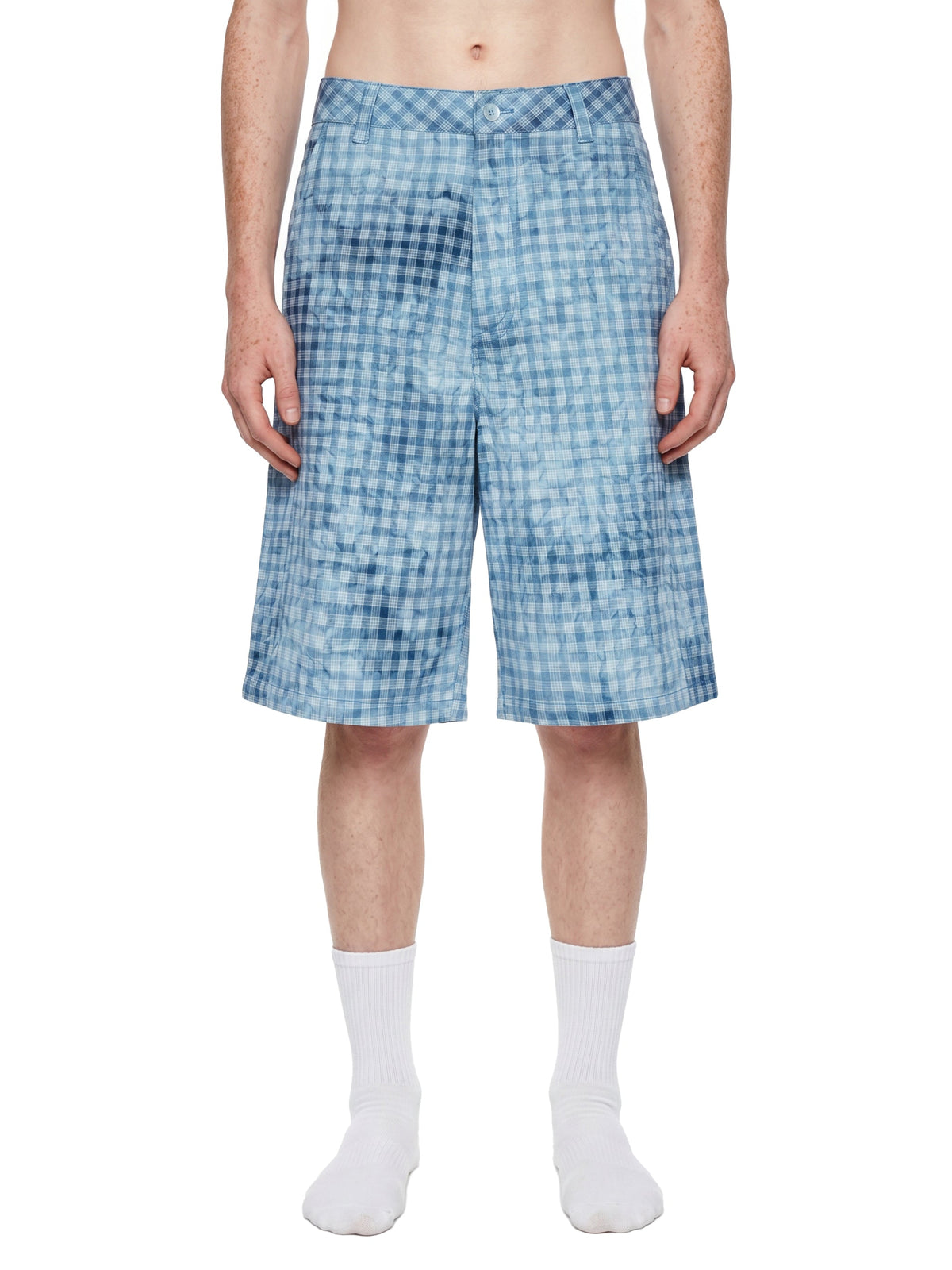 Unisex Vintage Wash Plaid Shorts