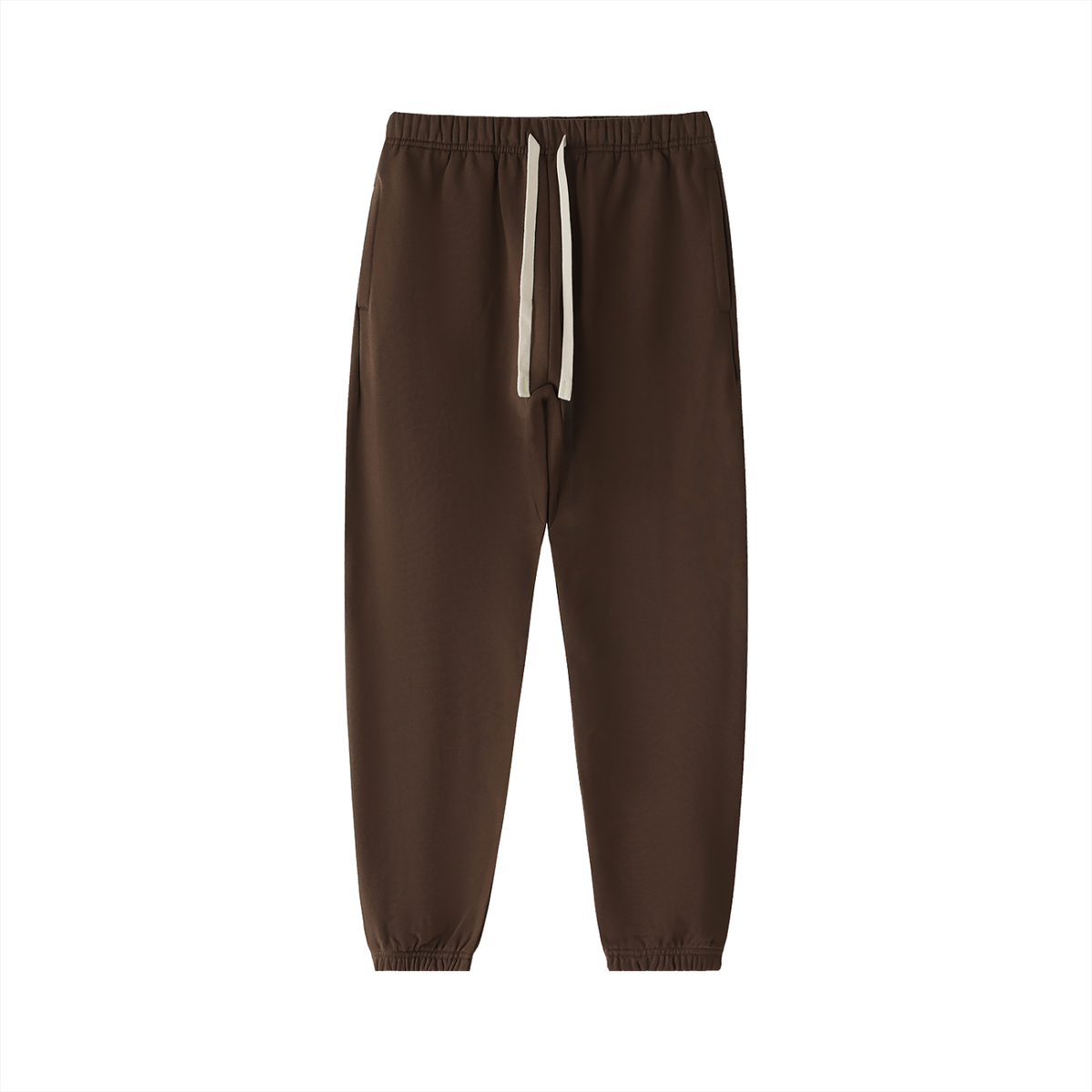 Unisex Essential Heavyweight Cotton Sweatpants – Coffee front view
