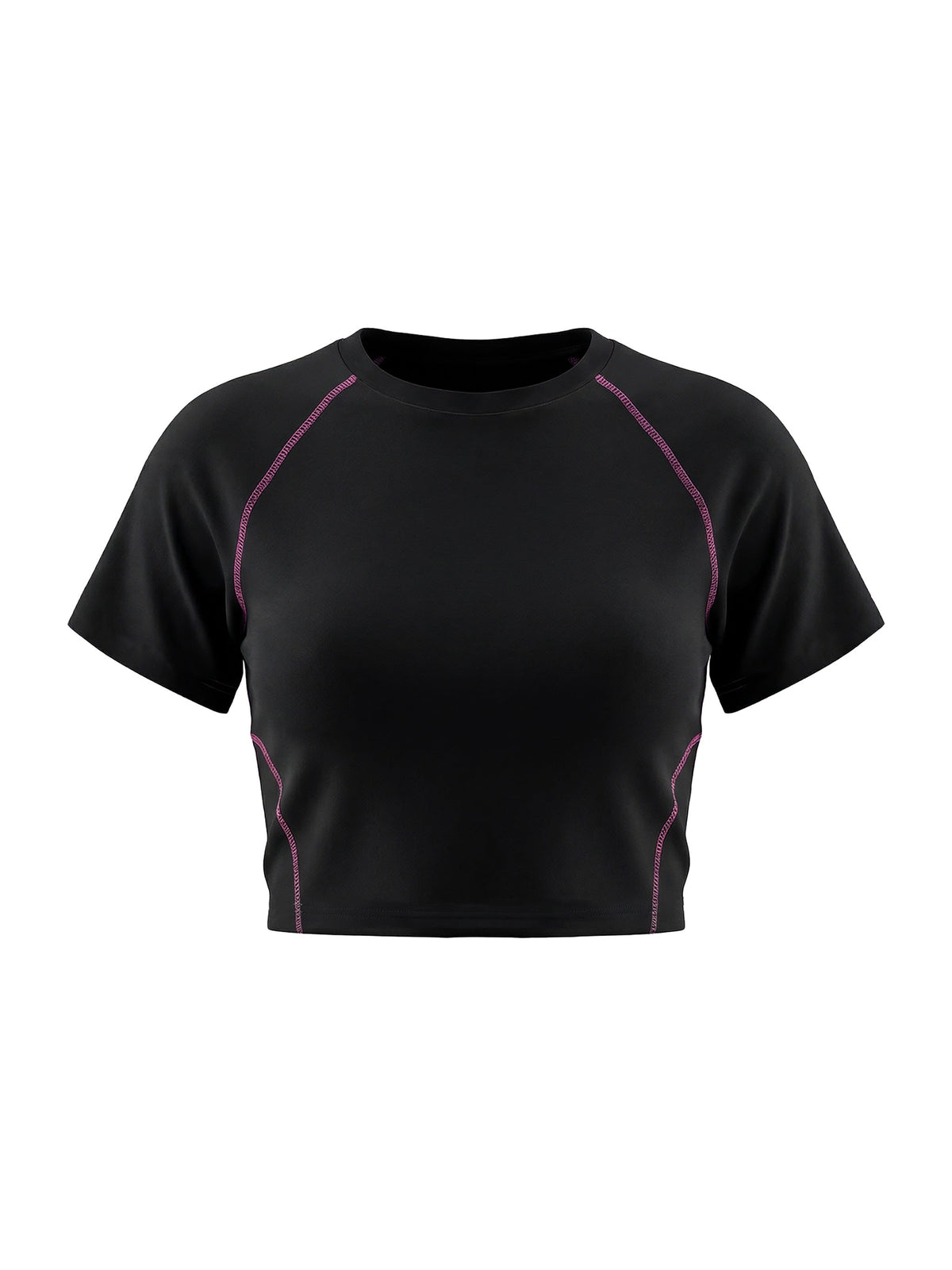 Women's Contrast Stitch Raglan Crop T-Shirt