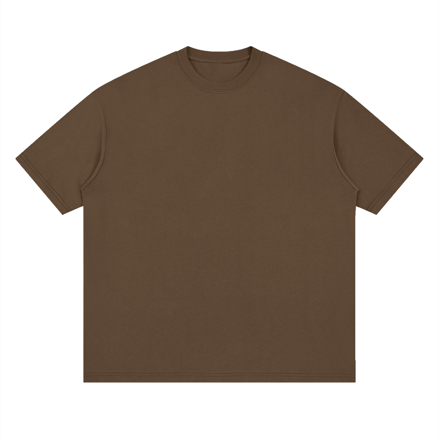 Streetwear Loose Drop Shoulder T-Shirt - Dark Brown front