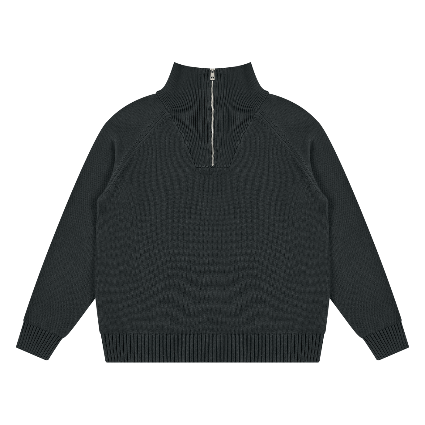 Unisex Quarter-Zip Pullover Sweatshirt in Dark Grey — front view