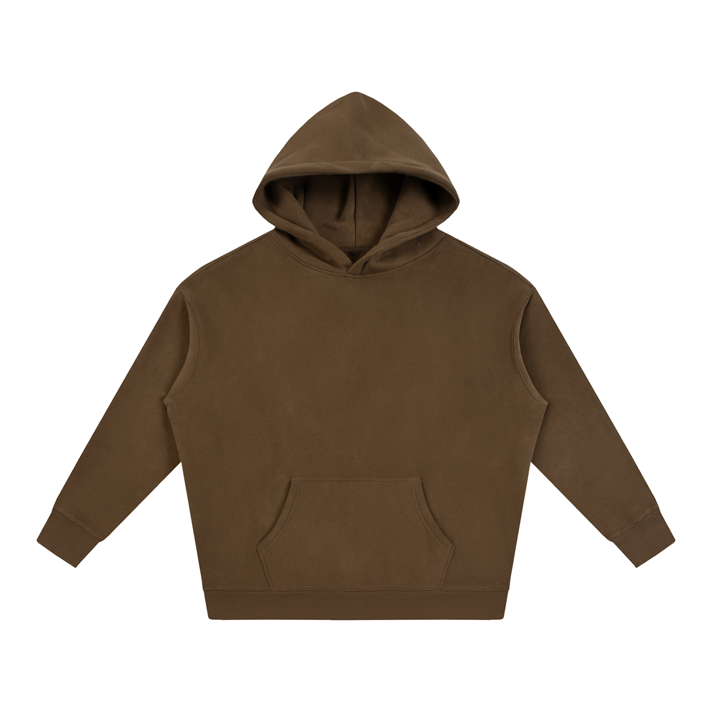 Unisex Oversize Fleeced Hoodie – Coffee front
