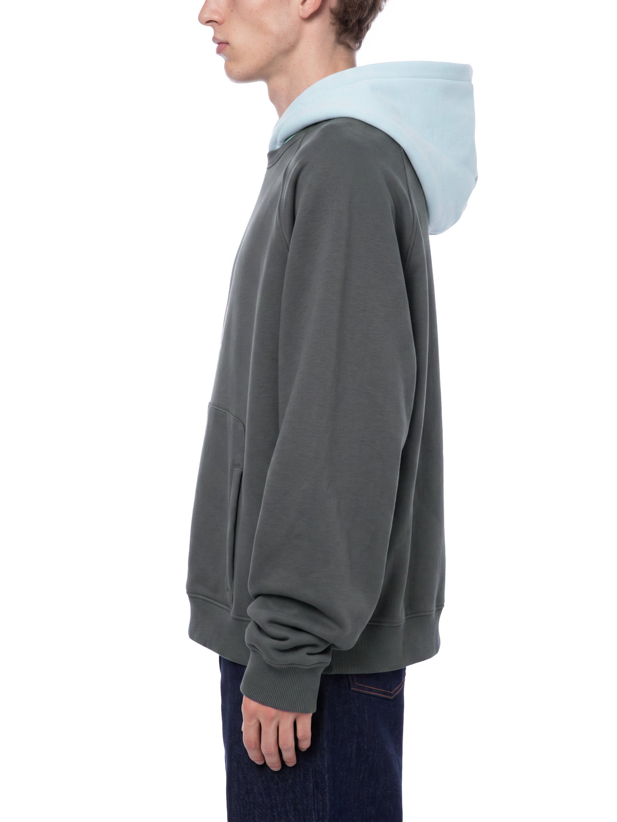 Unisex Fleece Raglan Color Block Hoodie