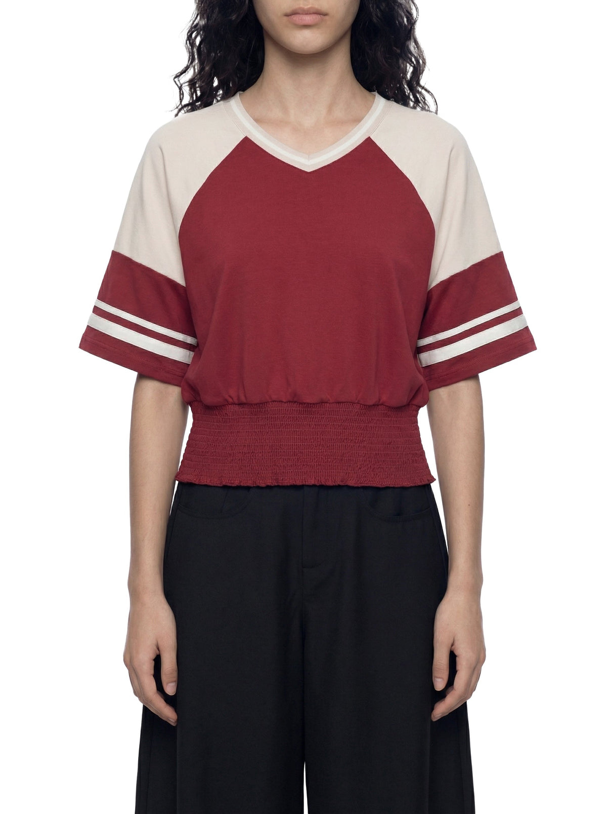 Women's Color Block Ruched T-Shirt