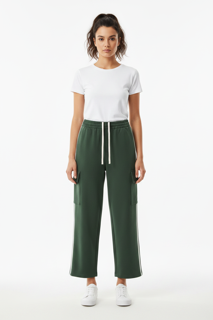 Side Stripe Straight-Leg Pants
