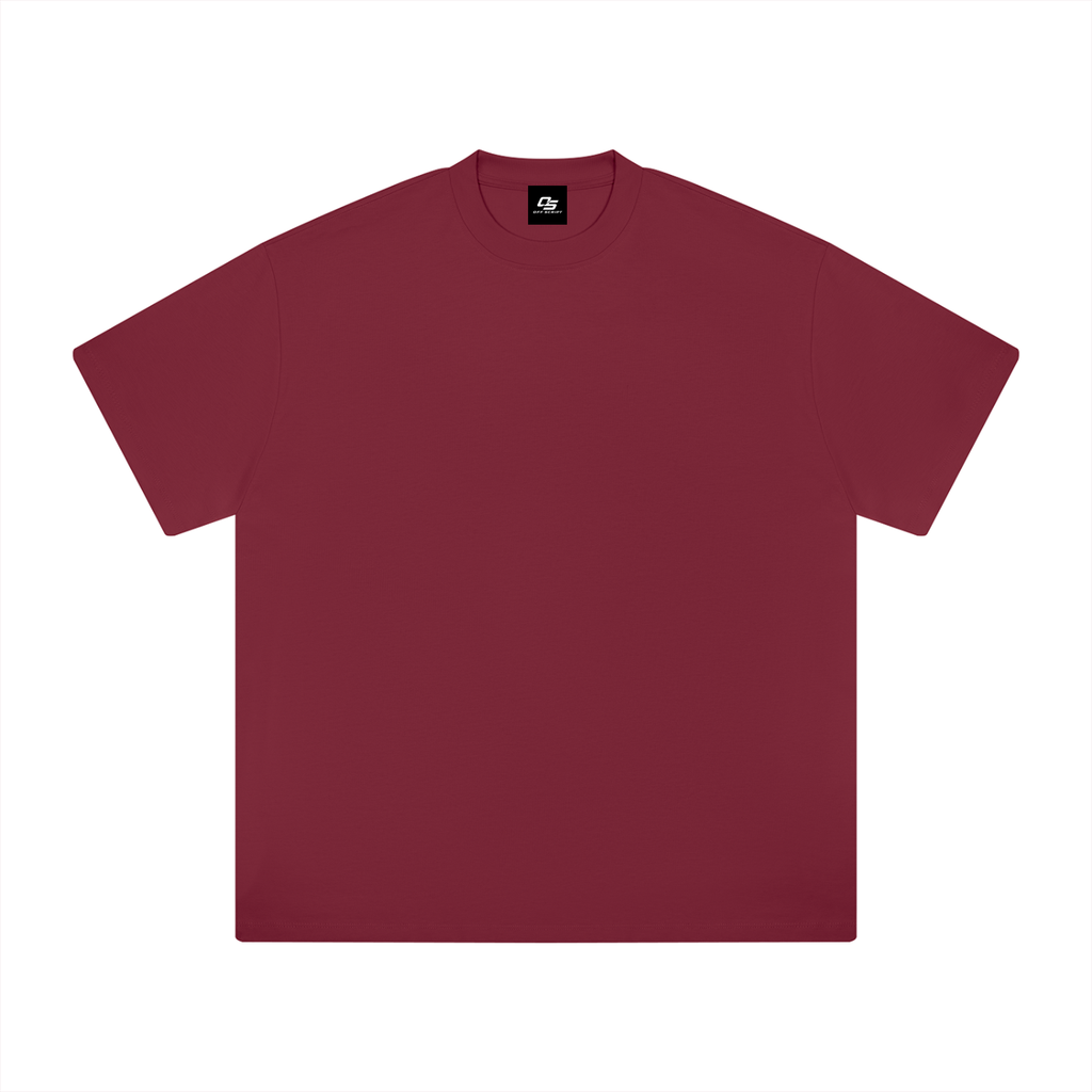Wine Red Heavyweight Drop Shoulder T-Shirt front product view