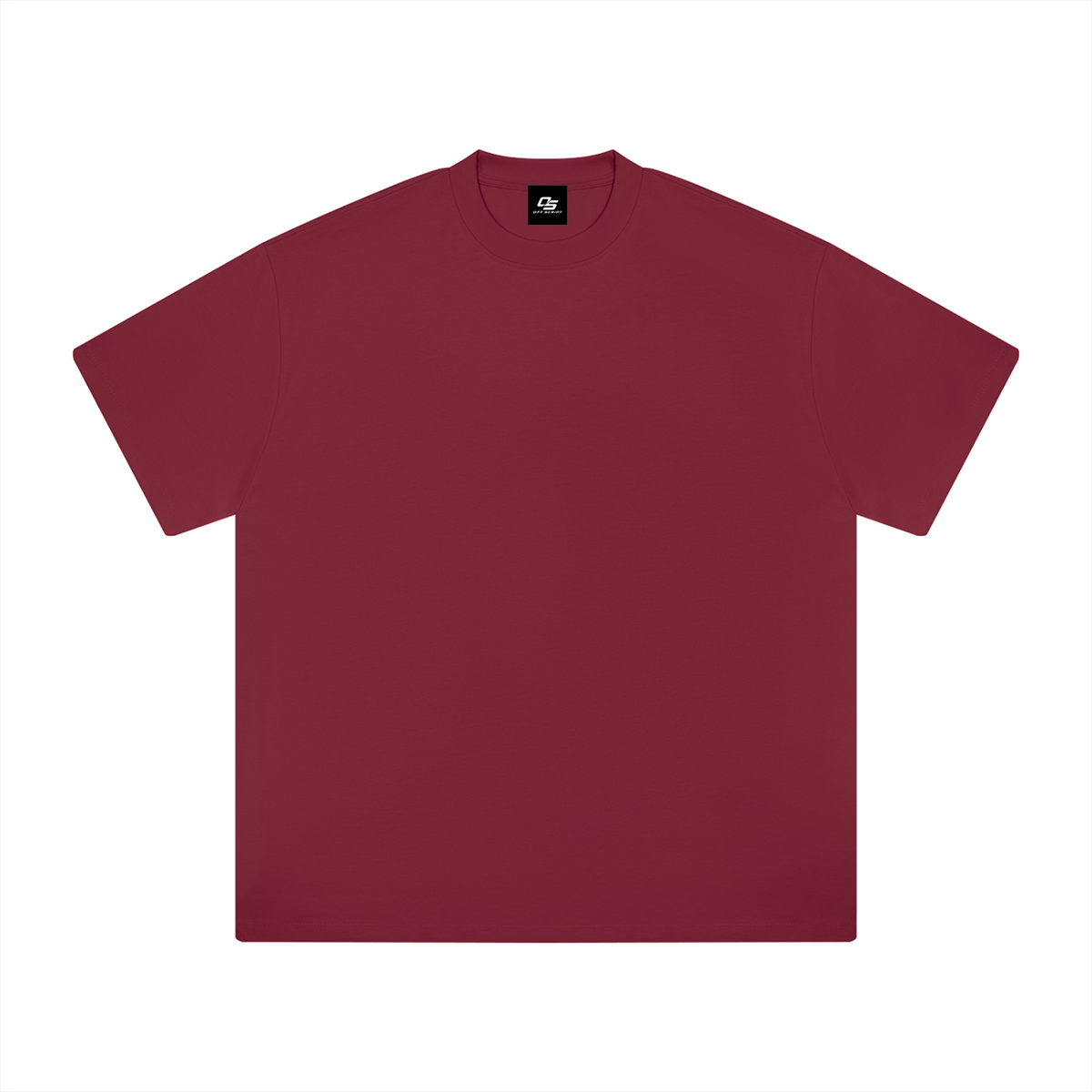 Wine Red Heavyweight Drop Shoulder T-Shirt front product view