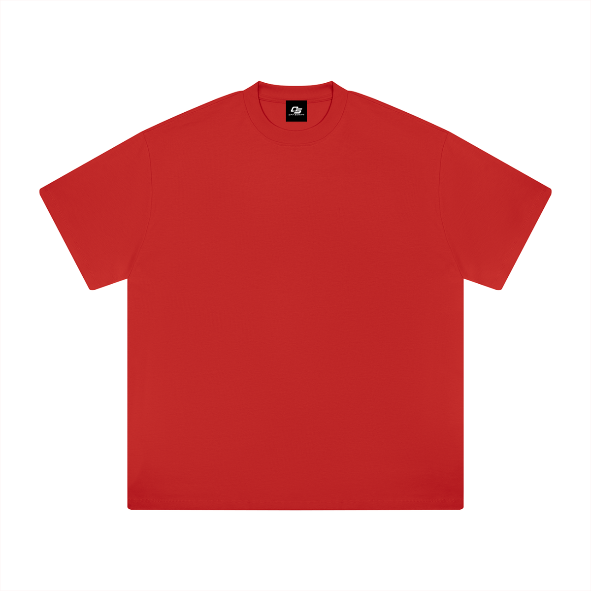 Red Heavyweight Drop Shoulder T-Shirt front product view