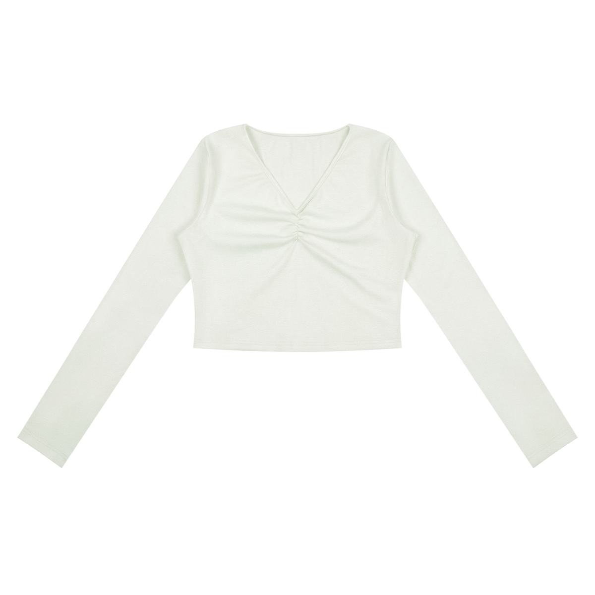 Women's Ruched Long Sleeve Crop T-Shirt