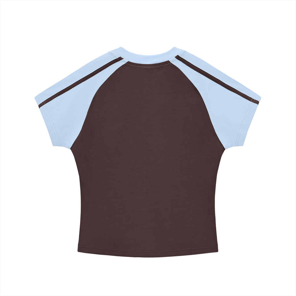 Contrast Stripes Bodycon Raglan Sleeve T-Shirt
