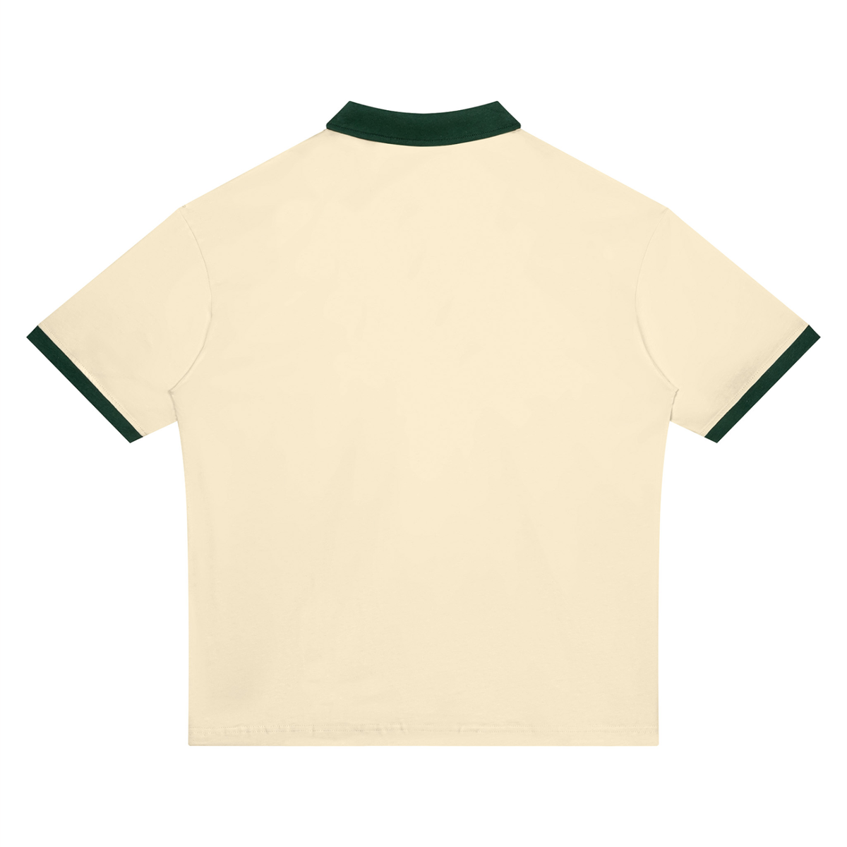 Apricot with Dark Green Unisex Color Block Polo Shirt back product view
