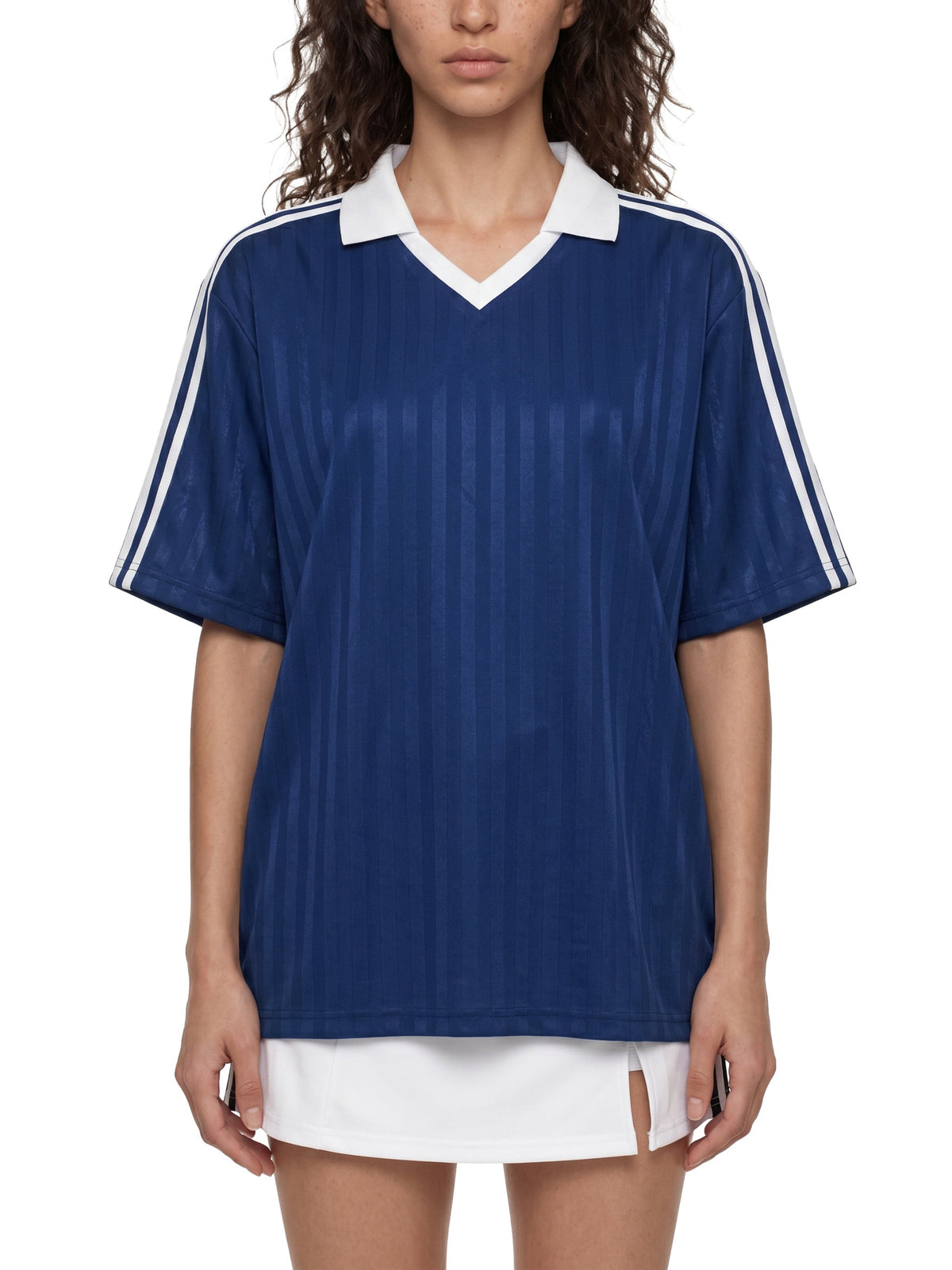 Unisex Contrast-Collar Striped Soccer Jersey gallery view