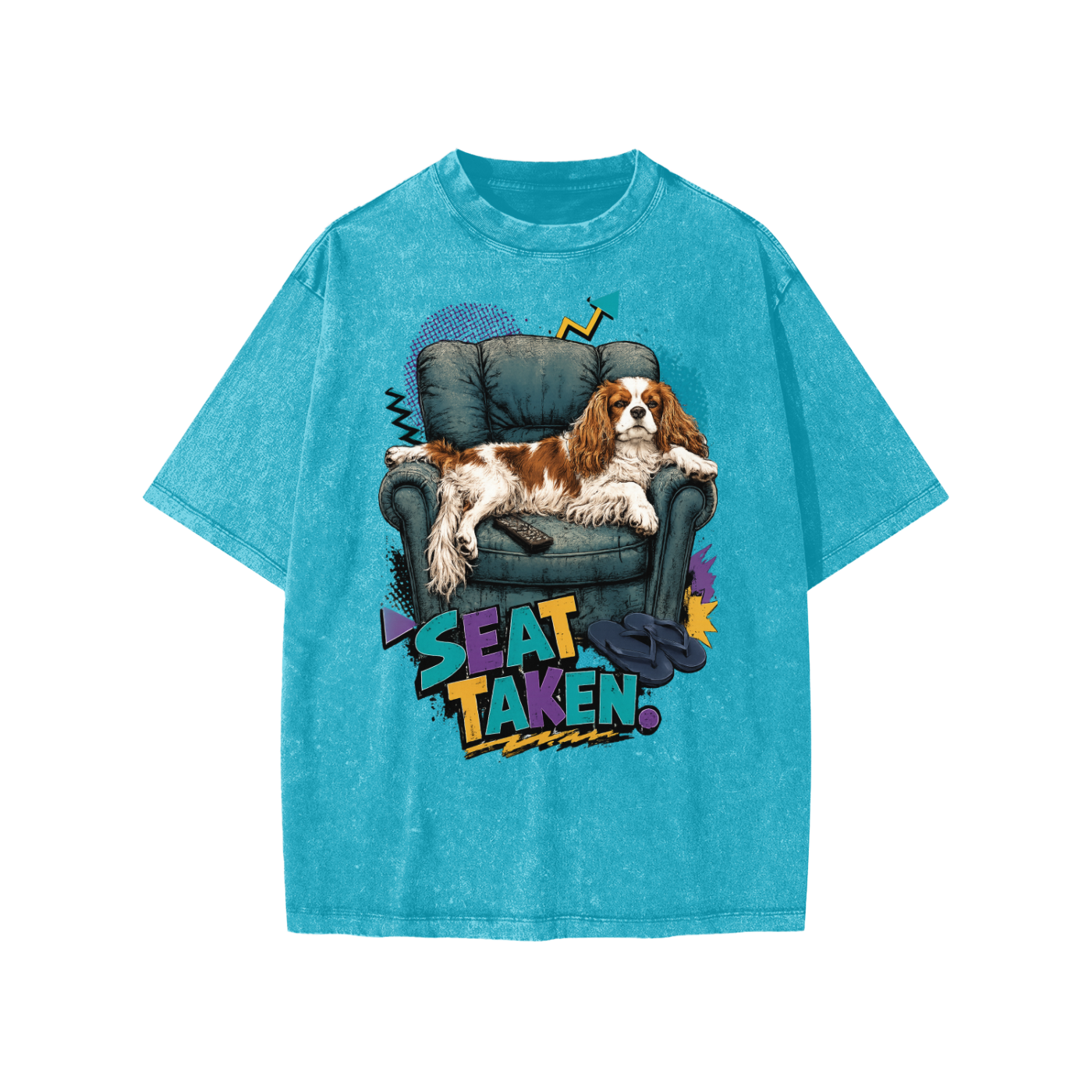 Seat Taken snow-washed kids’ T-shirt in sky blue