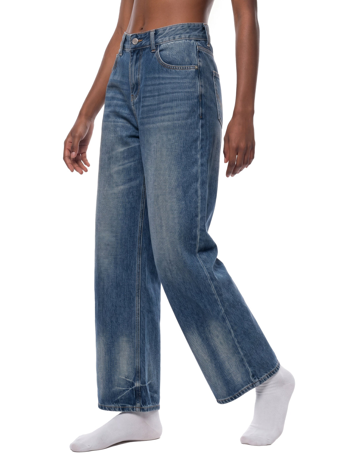 Women’s Vintage Wash Wide Leg Jeans