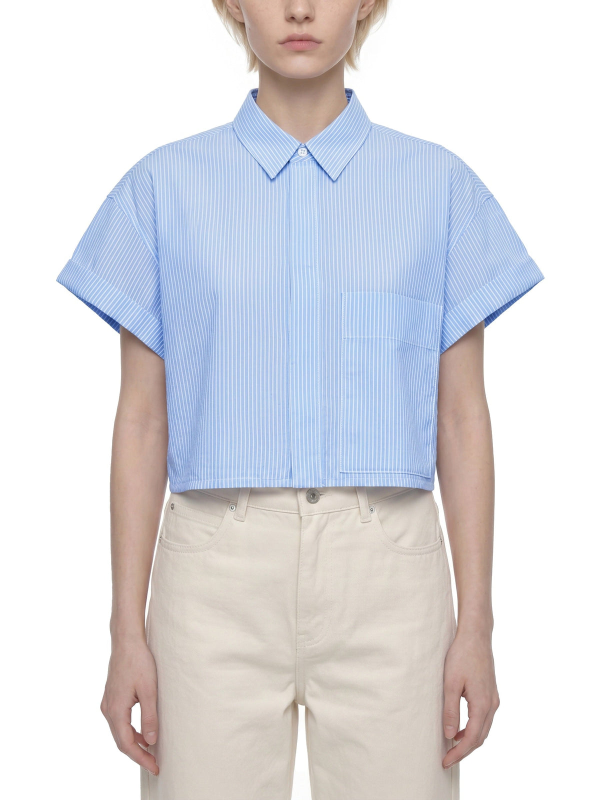 Women’s Striped Boxy Cropped Shirt