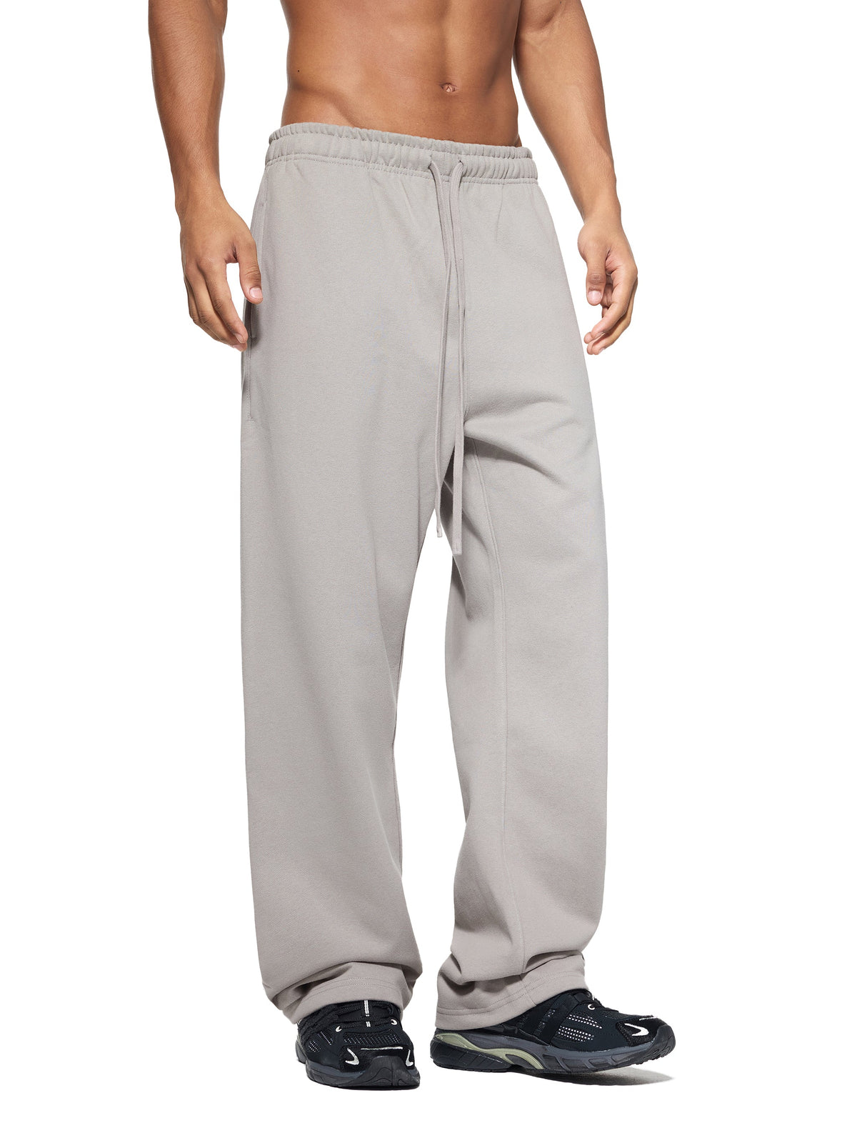 Solid Colour Straight-Leg Sweatpants
