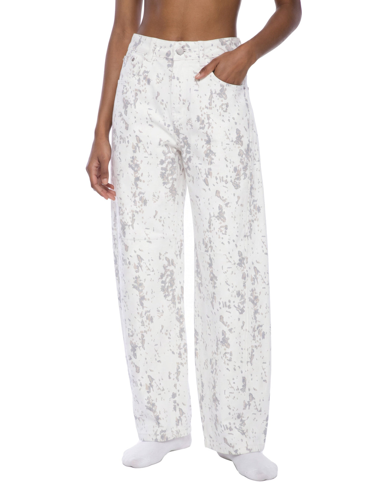 Women’s Splatter Barrel-Leg Jeans
