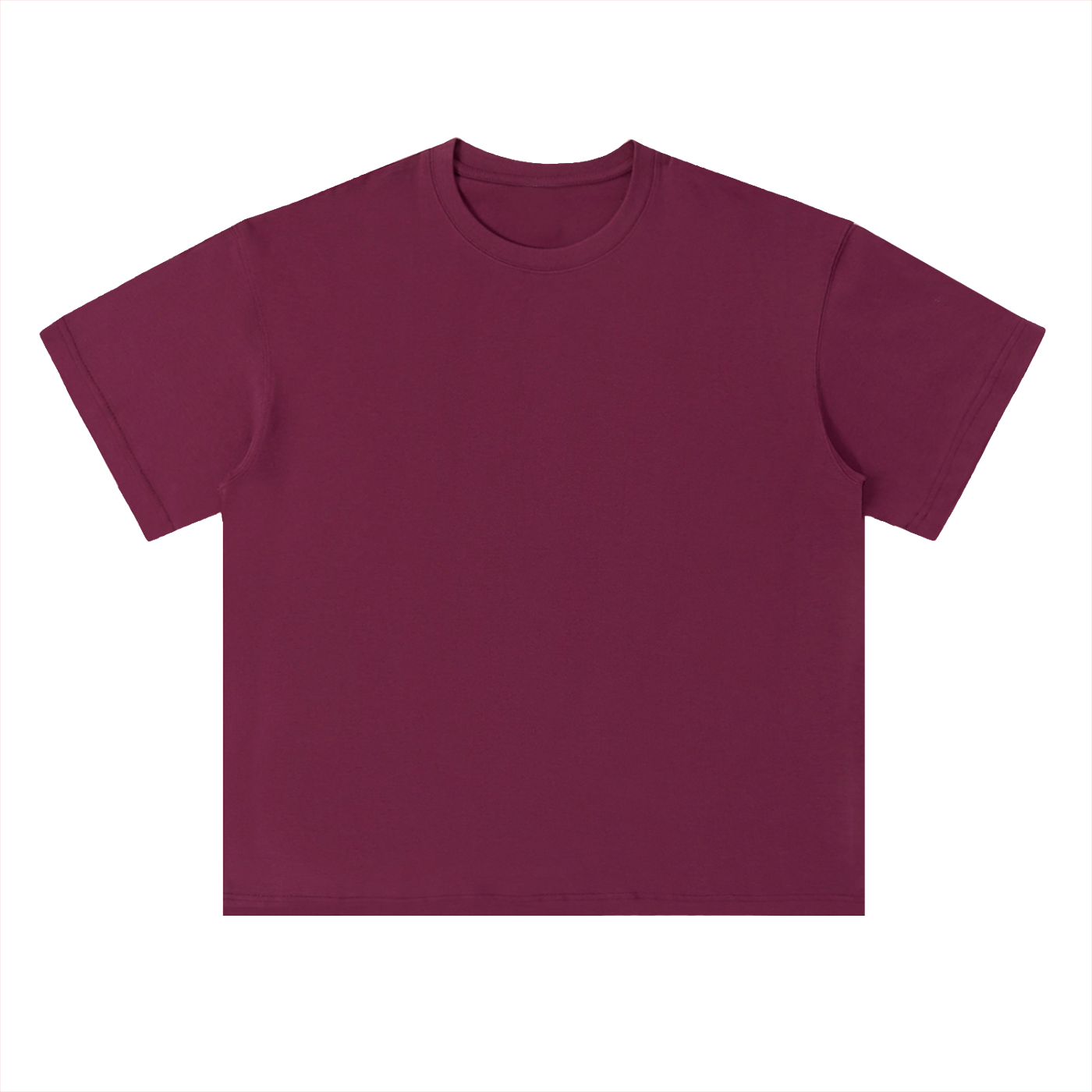 Wine Red Heavyweight Drop Shoulder Cotton T-Shirt front