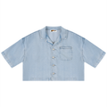 Women’s Vintage-Wash Boxy Cropped Shirt