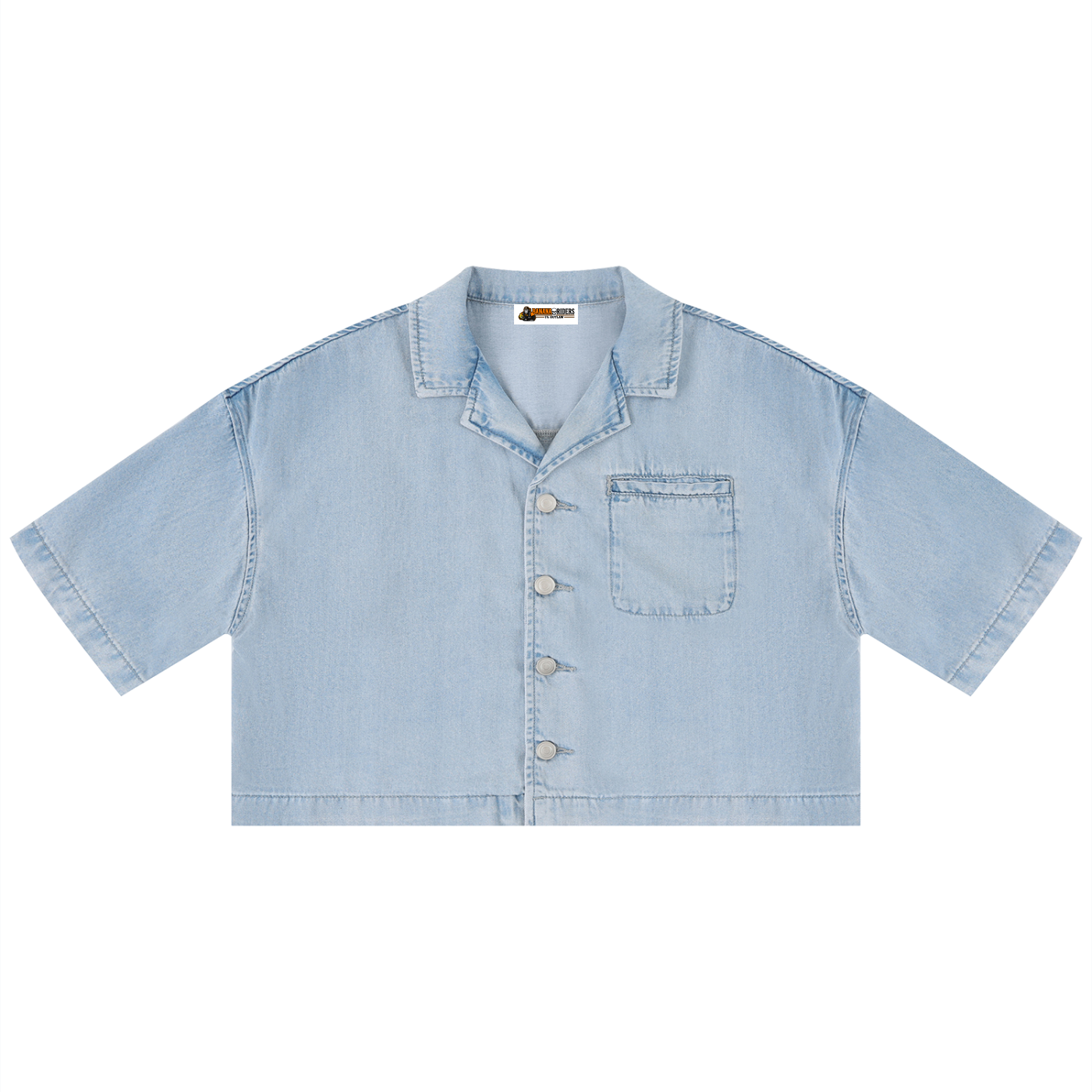 Women’s Vintage-Wash Boxy Cropped Shirt
