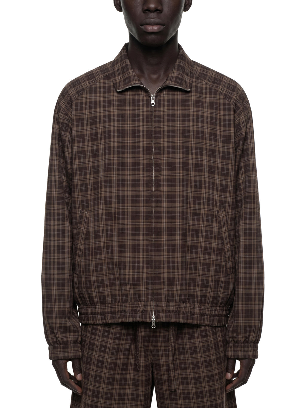 Unisex Plaid Full-Zip Track Jacket