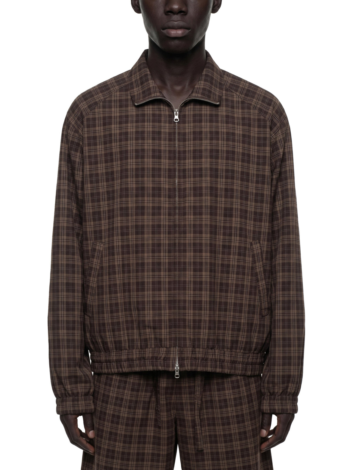 Unisex Plaid Full-Zip Track Jacket