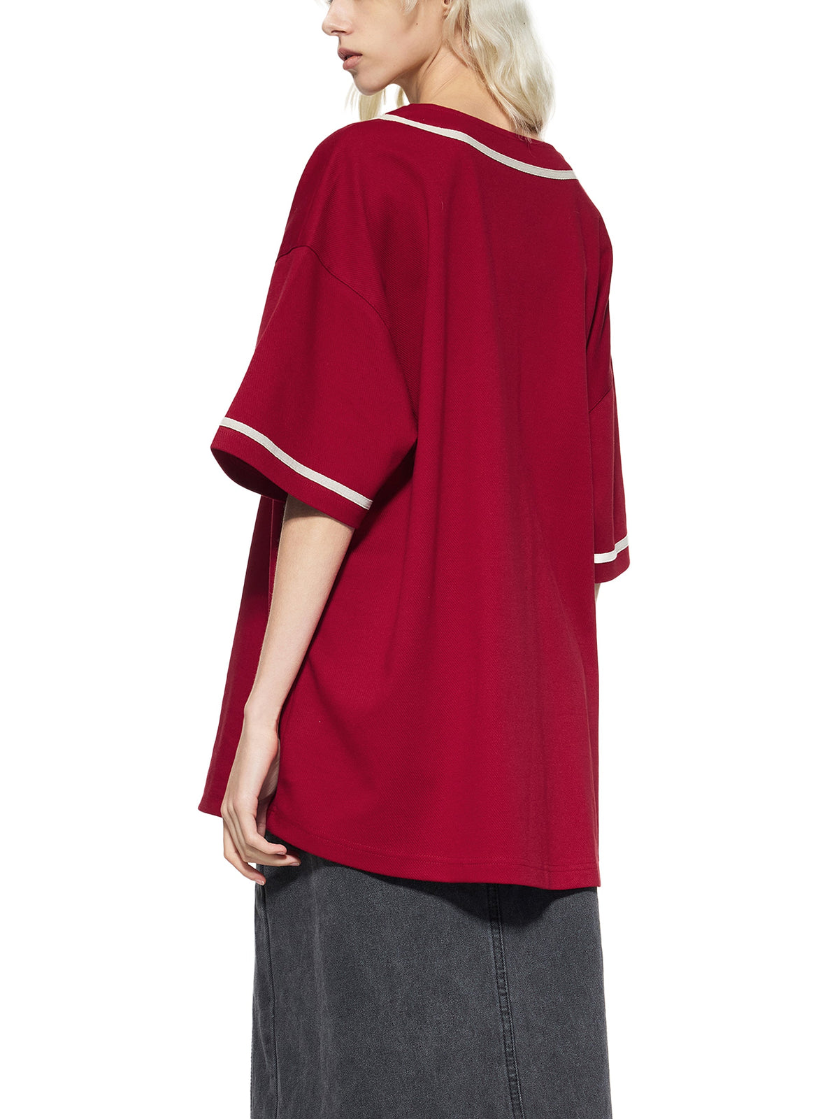 Unisex Contrast Piped Button-Up Jersey gallery view