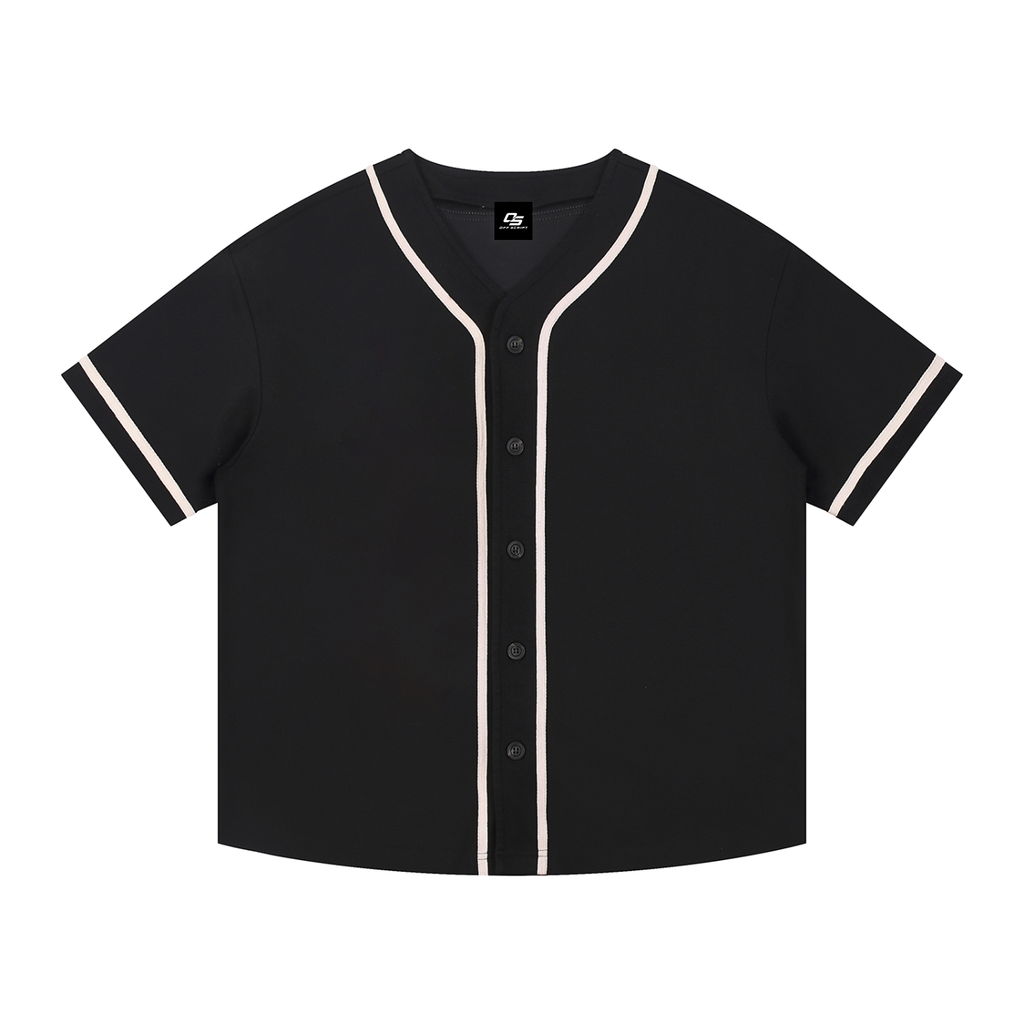 Unisex Contrast Piped Button-Up Jersey gallery view