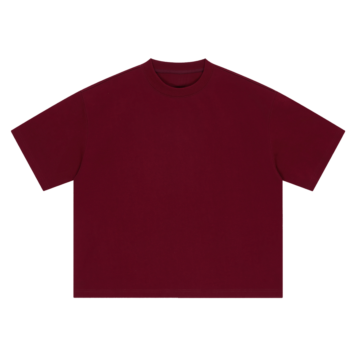 Dark Red Unisex Boxy Oversized T-Shirt front view