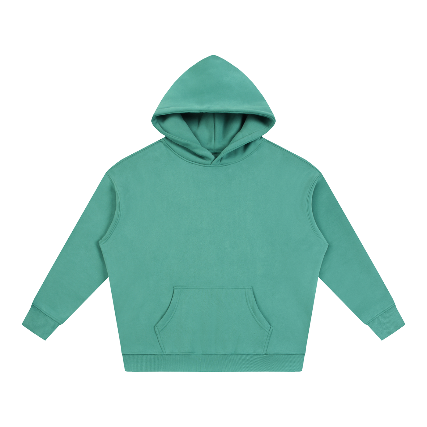 Unisex Oversize Fleeced Hoodie – Medium Green front