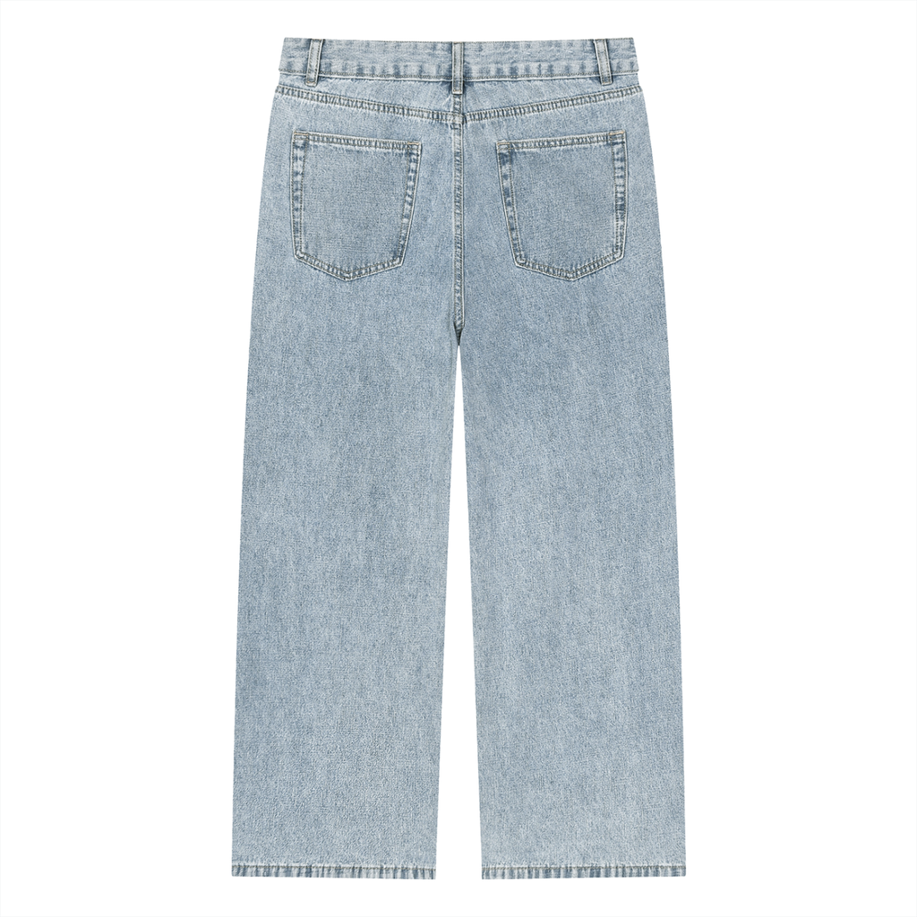 Unisex Vintage-Wash Straight-Leg Jeans