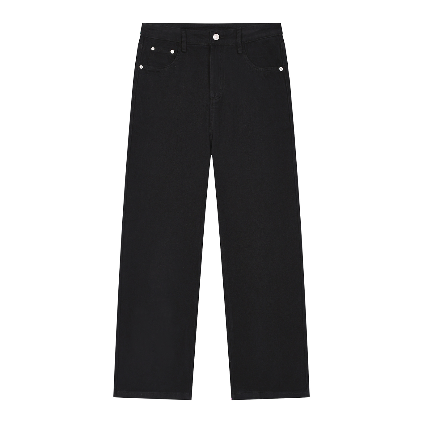 Men’s Vintage Wash Straight Leg Jeans in Black — front view