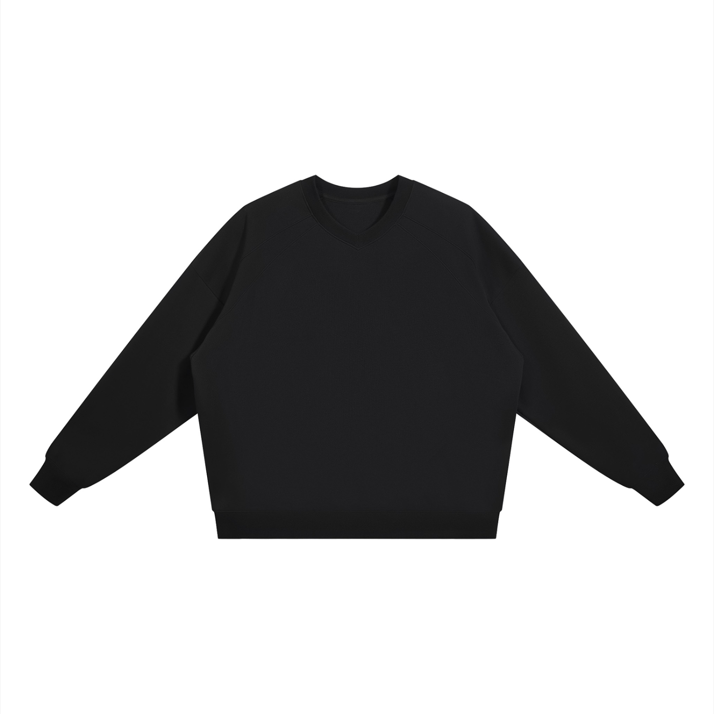 Unisex Oversized V-Neck Sweatshirt – Black front