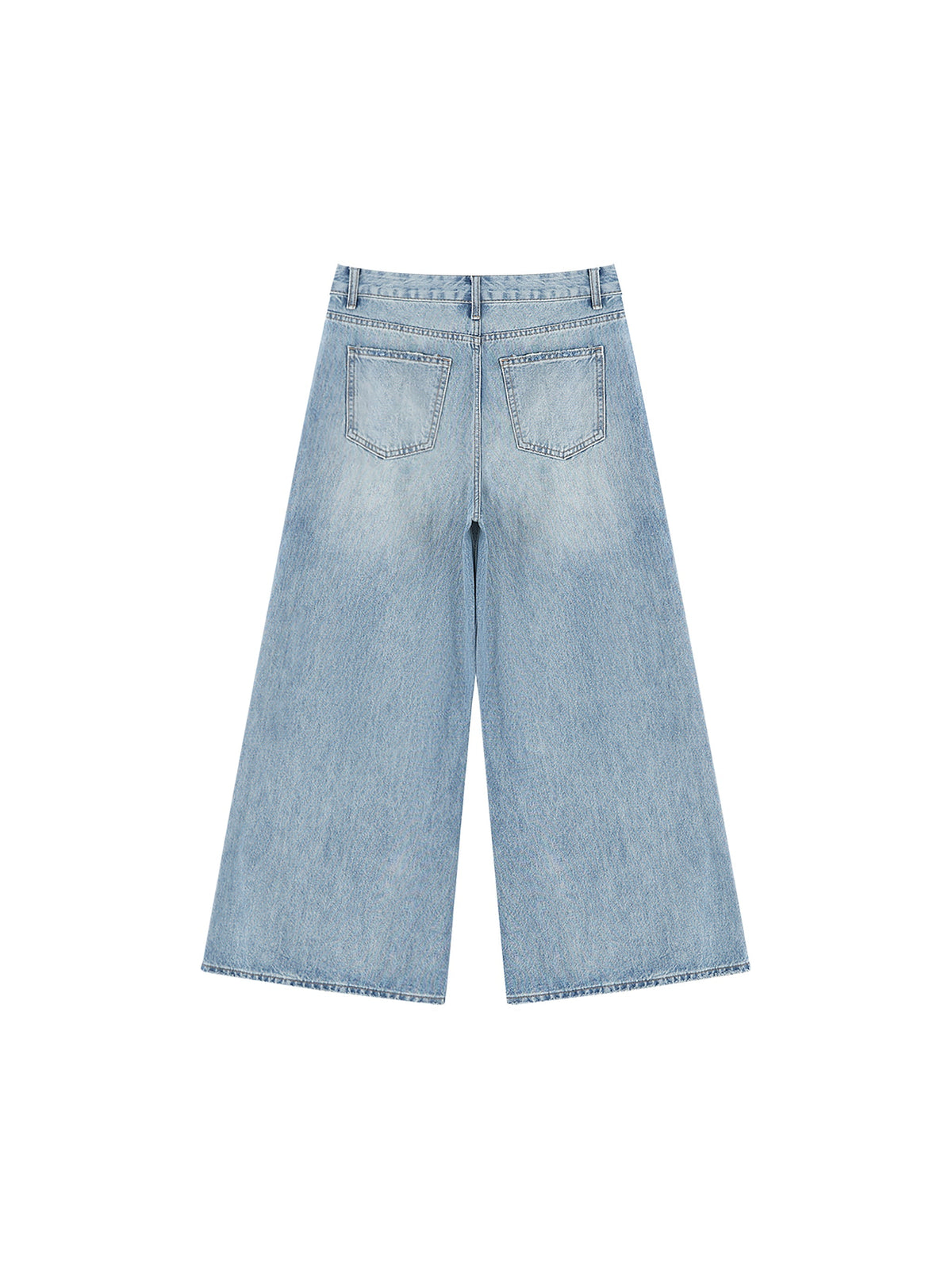 Women's Vintage Wash Distressed Wide Leg Jeans
