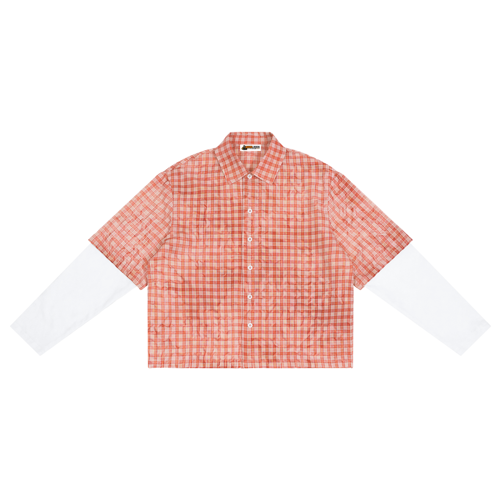 Unisex Vintage Wash Plaid Short Sleeve Shirt