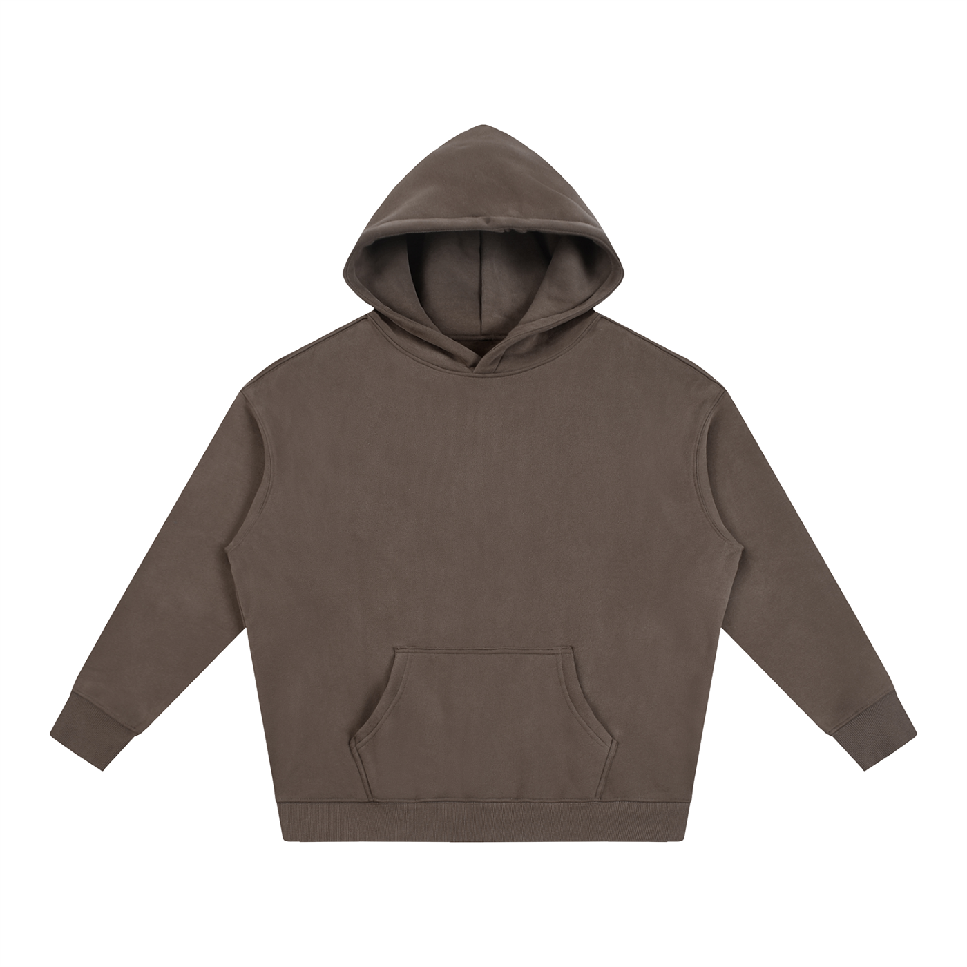 Unisex Oversize Fleeced Hoodie – Dark Brown front