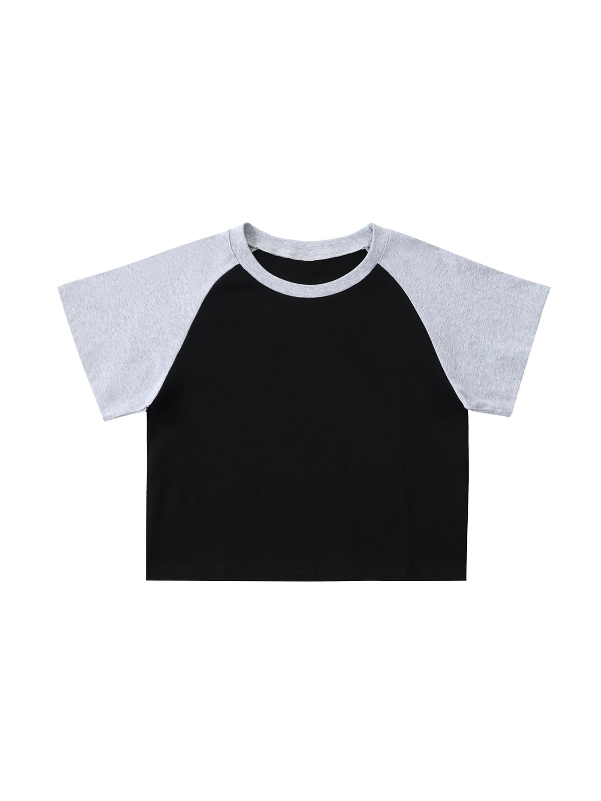 Color-Blocked Raglan Sleeve Crop Top