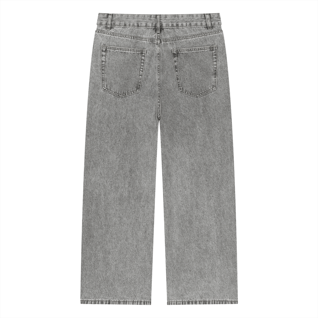 Unisex Vintage-Wash Straight-Leg Jeans