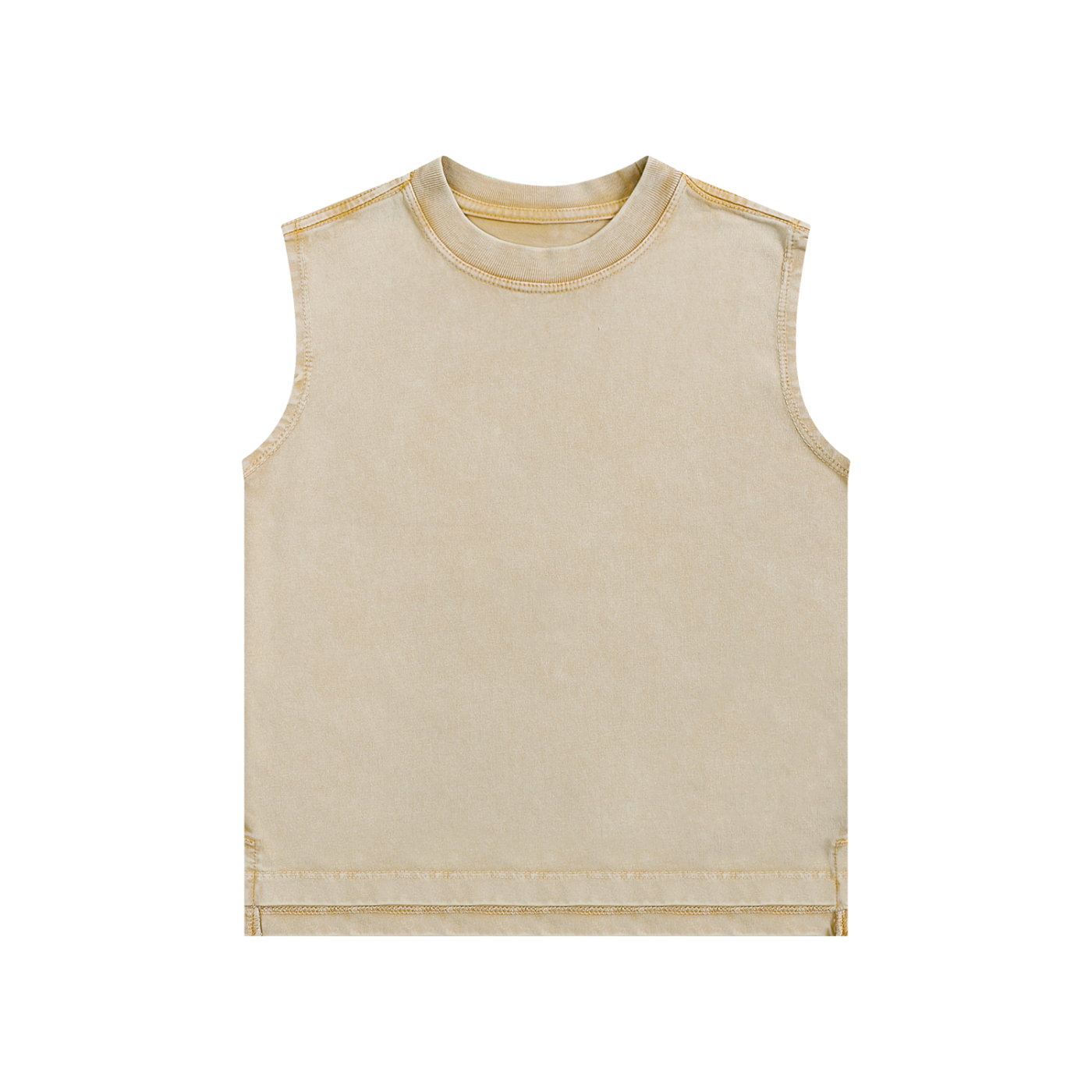 Snow Washed Kids’ Tank Top in Khaki — front view