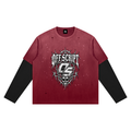 Off Script Gothic Skull Vintage Wash Distressed Layer T-Shirt
