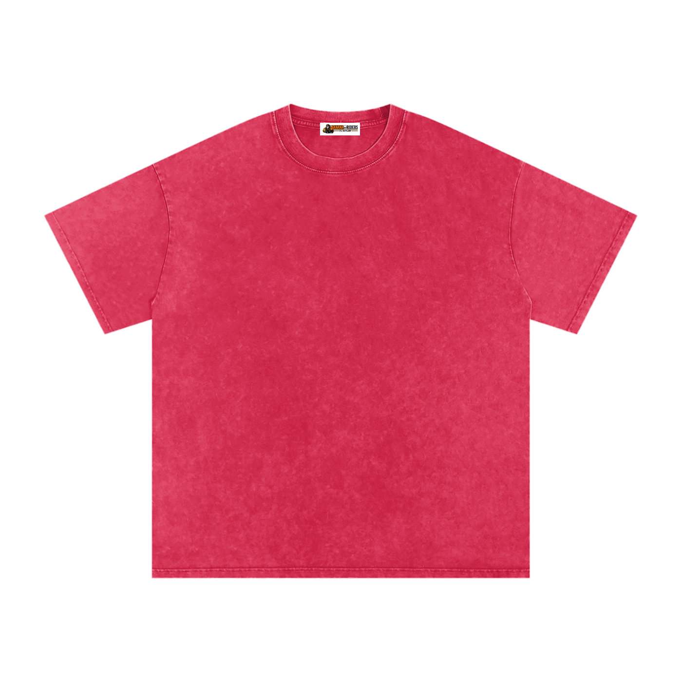 Dark Red Snow-Washed Oversized Cotton T-Shirt – front view