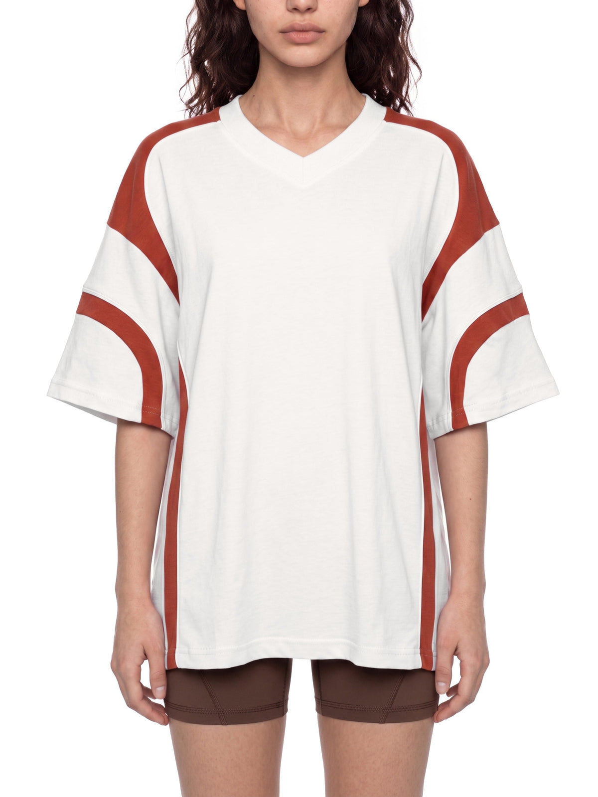 Unisex Colour Block V-Neck T-Shirt