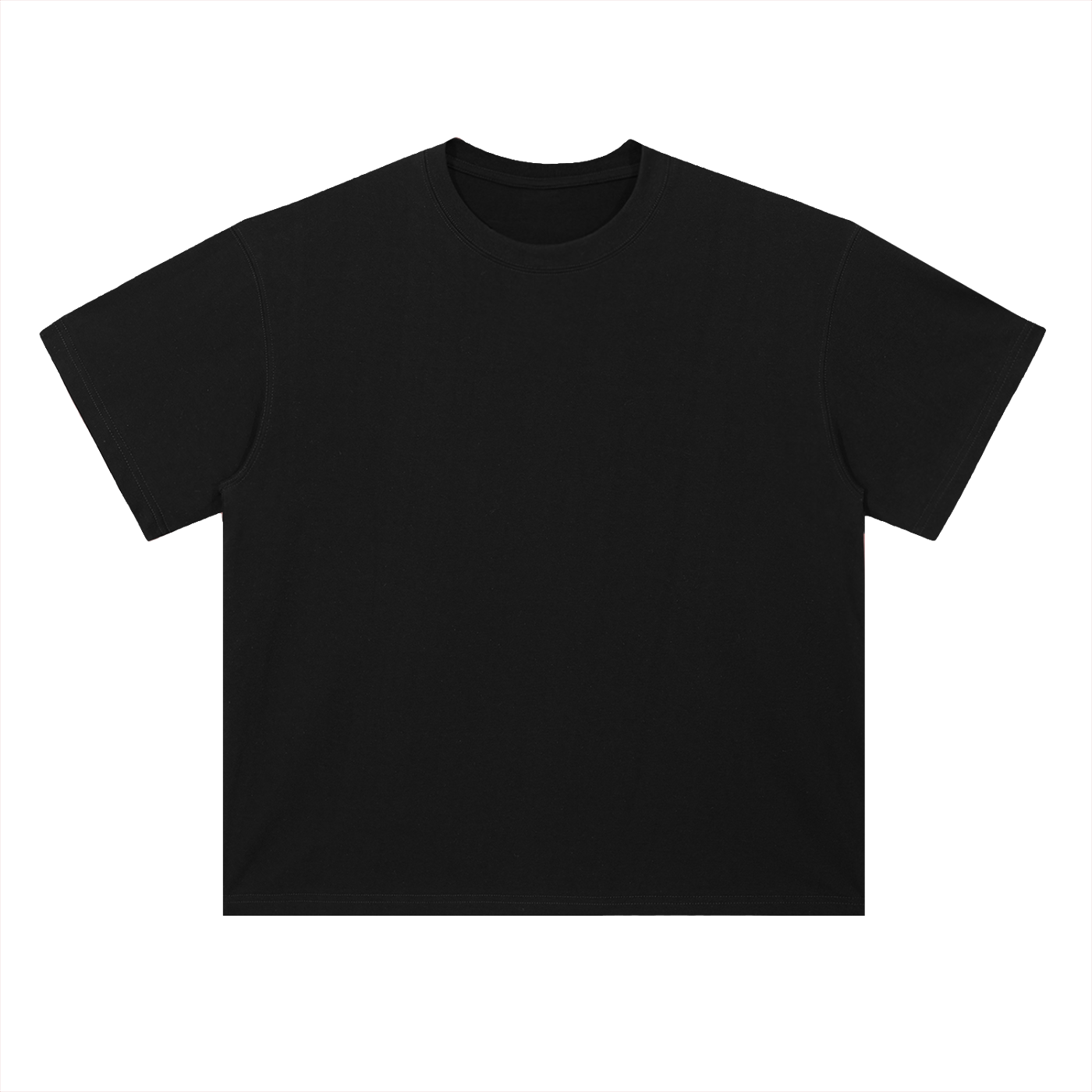 Classic Black Heavyweight Drop Shoulder Cotton T-Shirt front