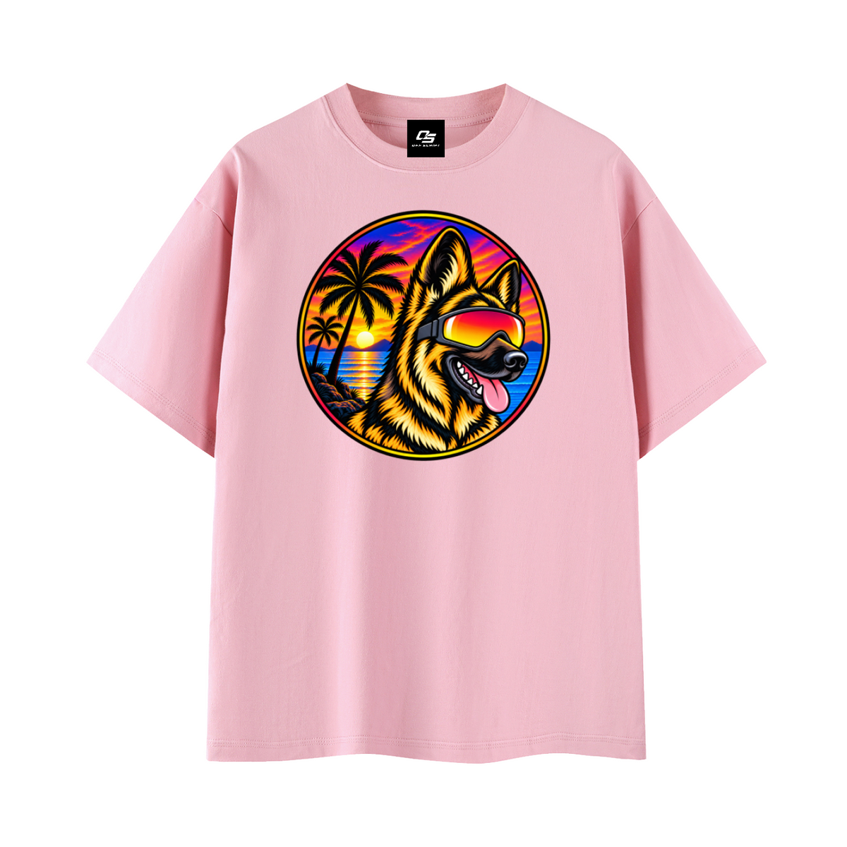 German Shepherd Sunset Graphic T-Shirt