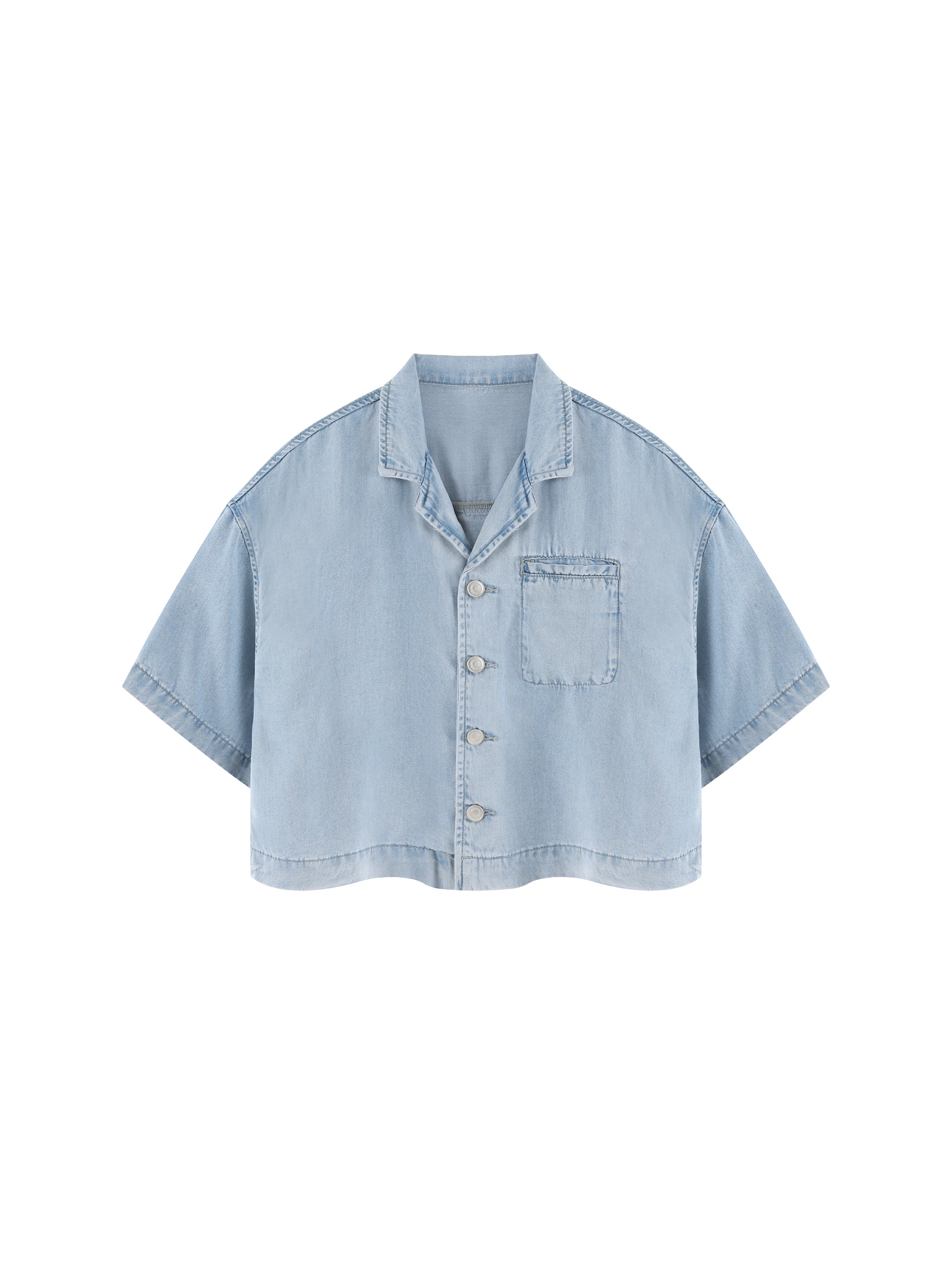 Women’s Vintage-Wash Boxy Cropped Shirt